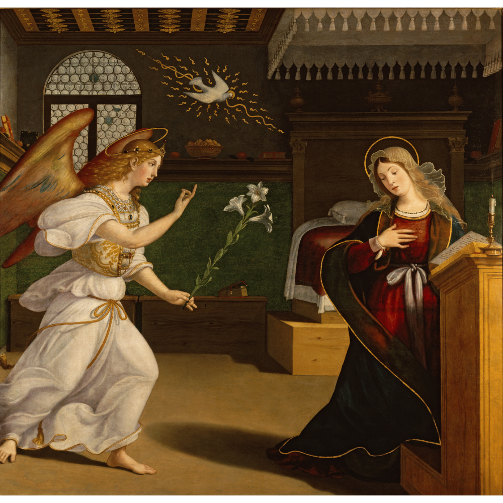 [180213586840] Andrea Previtali “The Annunciation” 11x14 Matte Print