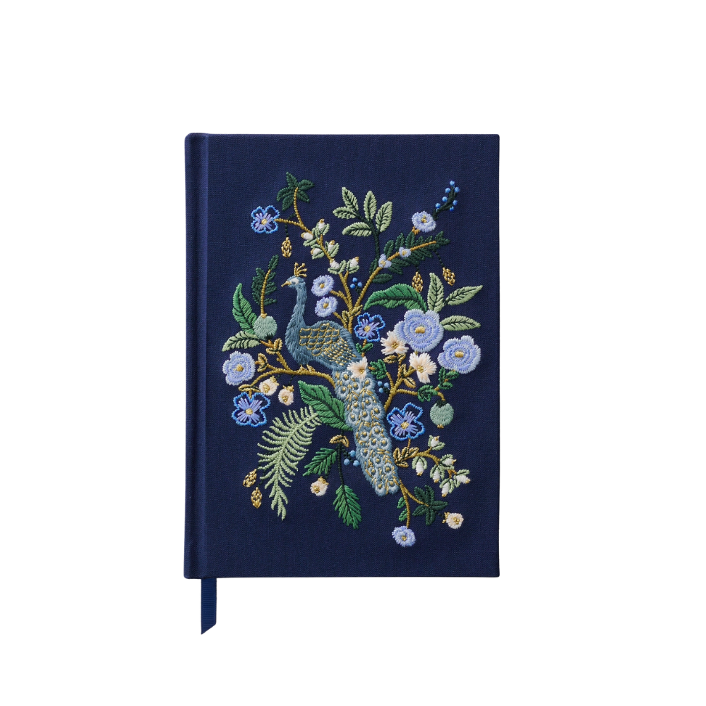 [180217078525] Peacock Embroidered Journal