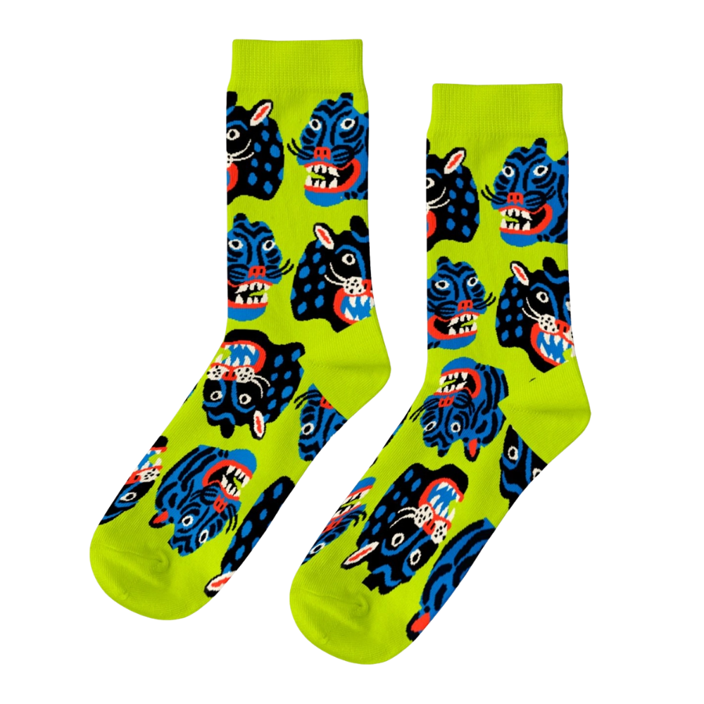 [180211017100] Kristina Micotti Wild Cats - Women's Art Crew Socks