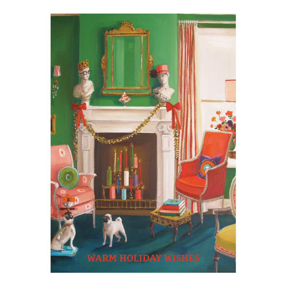[022355170078] Holiday Fireplace Hester & Cook Card