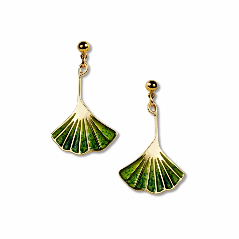 [180214600750] Ginkgo Leaf Earrings