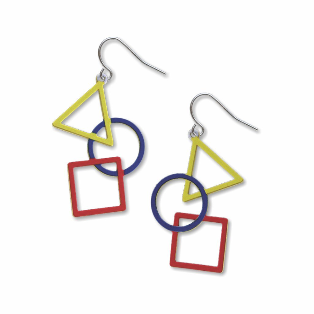 [180214355254] Kandinsky - Triangle, Circle & Square Earrings