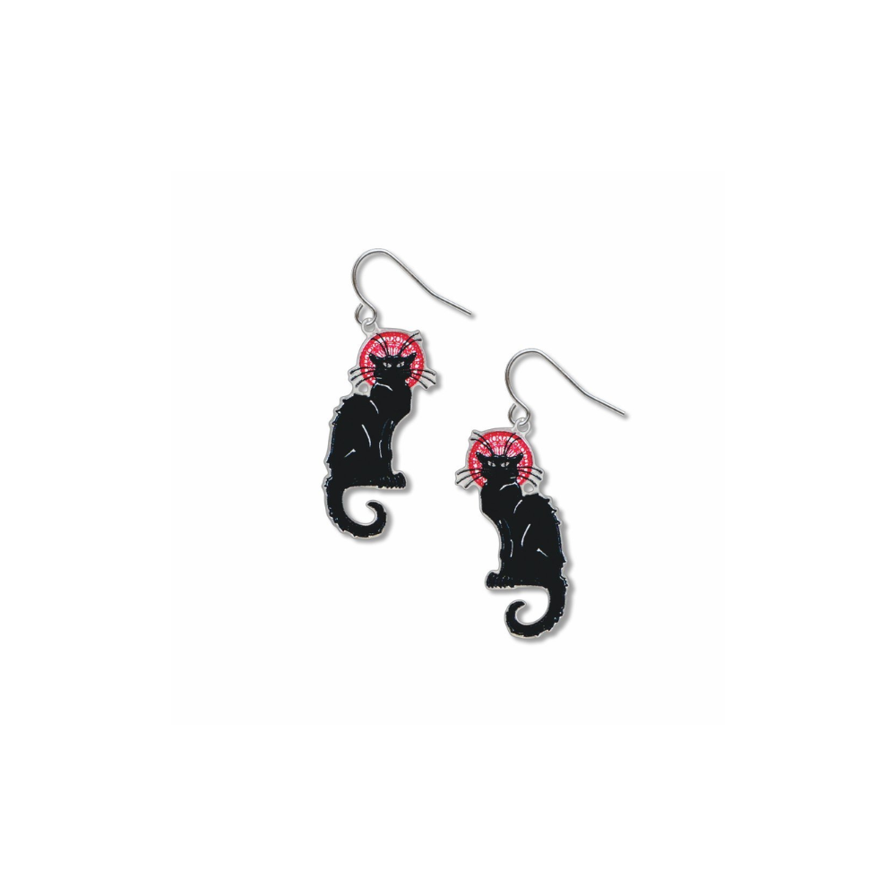 [180219113002] Steinlen's Le Chat Noir Earrings