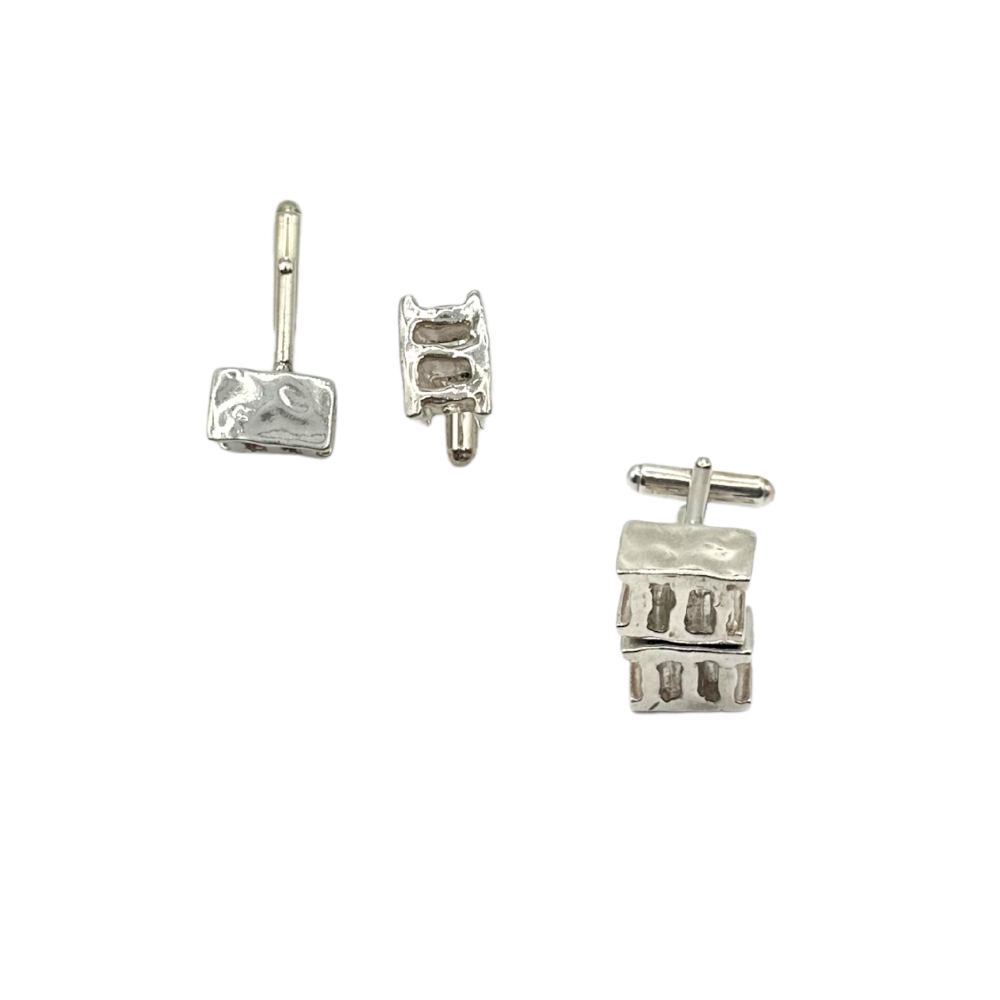 [157947024245] C Cinder Block Cufflinks