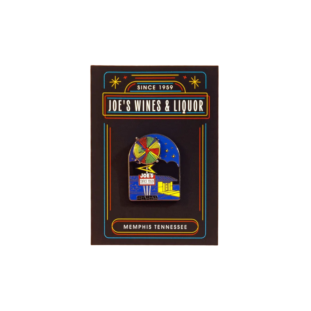 [046481791235] C Joe's Wines & Liquor Sputnik Spinning Enamel Pin