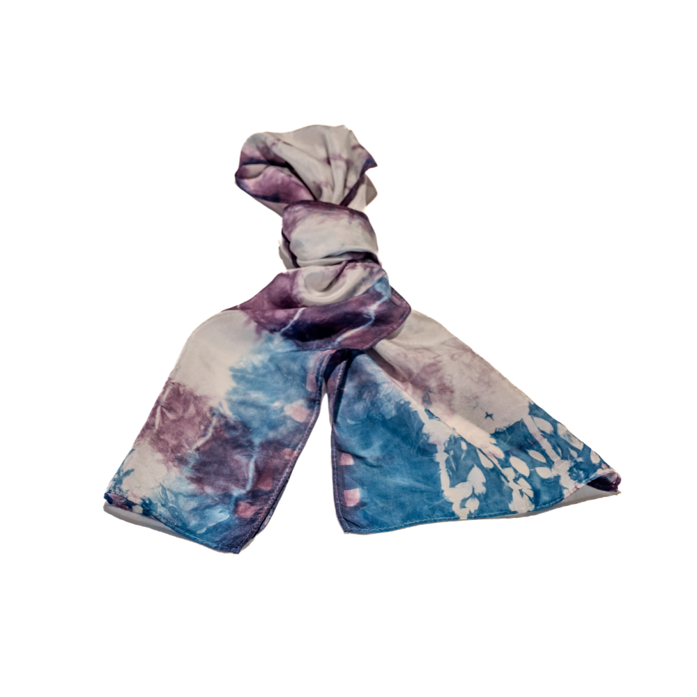 [157944988083] C Tie Dye Organza Blue & Purple